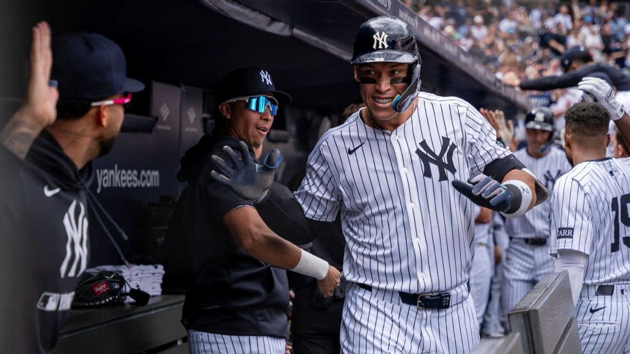 Judge matches Ruth with 321 HRs in first 1,000 Yankees games in win