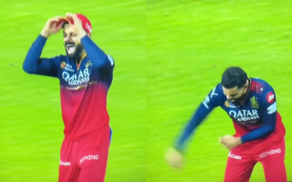 Virat Kohli throws cap in anger after Dayal-Jitesh collision causes dropped catch Virat Kohli throws cap in anger after Dayal-Jitesh collision causes dropped catch