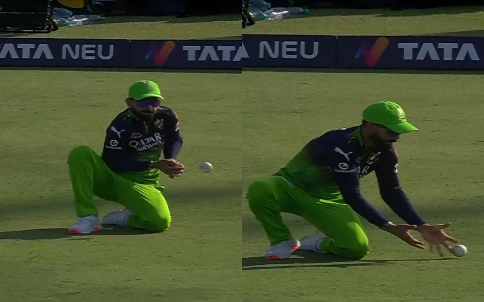 [WATCH] IPL 2025: Virat Kohli regrets after fumbling simple catch as Dhruv Jurel gets lifeline