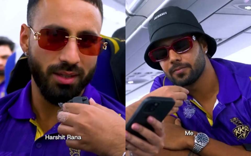 Ramandeep, Vaibhav troll Harshit Rana in flight banter Ramandeep, Vaibhav troll Harshit Rana in flight banter