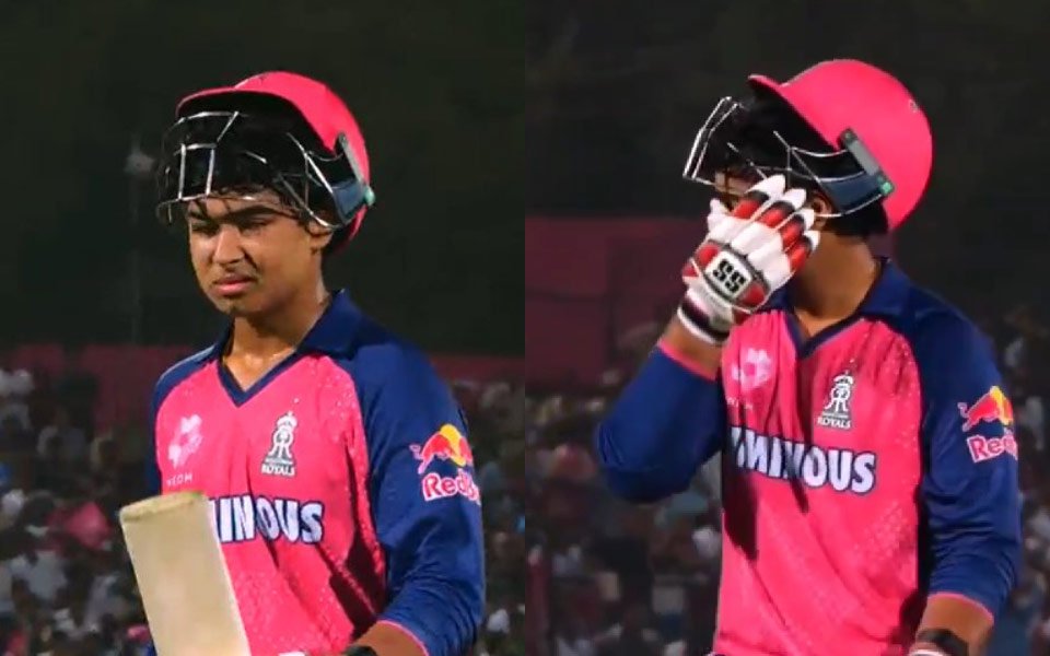 14-year-old Vaibhav Suryavanshi breaks into tears after dismissal