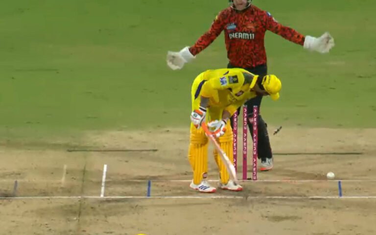 [WATCH] Jadeja cleaned up by Mendis’ skidding slider in IPL 2025 clash