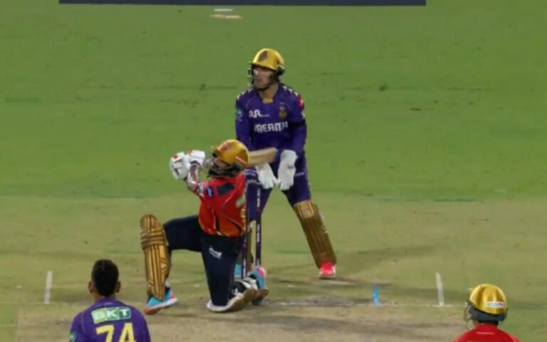 Prabhsimran Singh’s audacious switch hit off Sunil Narine results in maximum