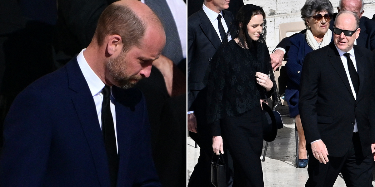 Princess Charlene conceals hair with black lace veil as she joins Prince William for Pope Francis’s funeral Princess Charlene conceals hair with black lace veil as she joins Prince William for Pope Francis’s funeral