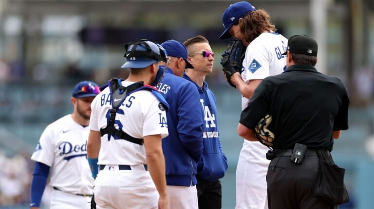 Dodgers’ Tyler Glasnow (shoulder) exits start after 1 inning