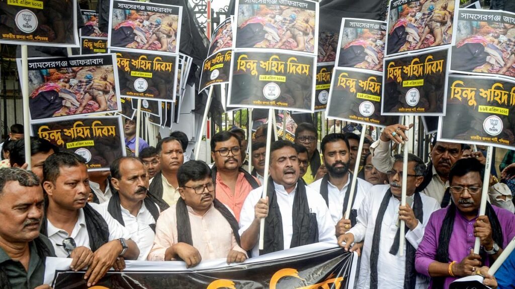 Protesting attack on Hindus in Murshidabad, BJP MLAs demand West Bengal CM‘s resignation
