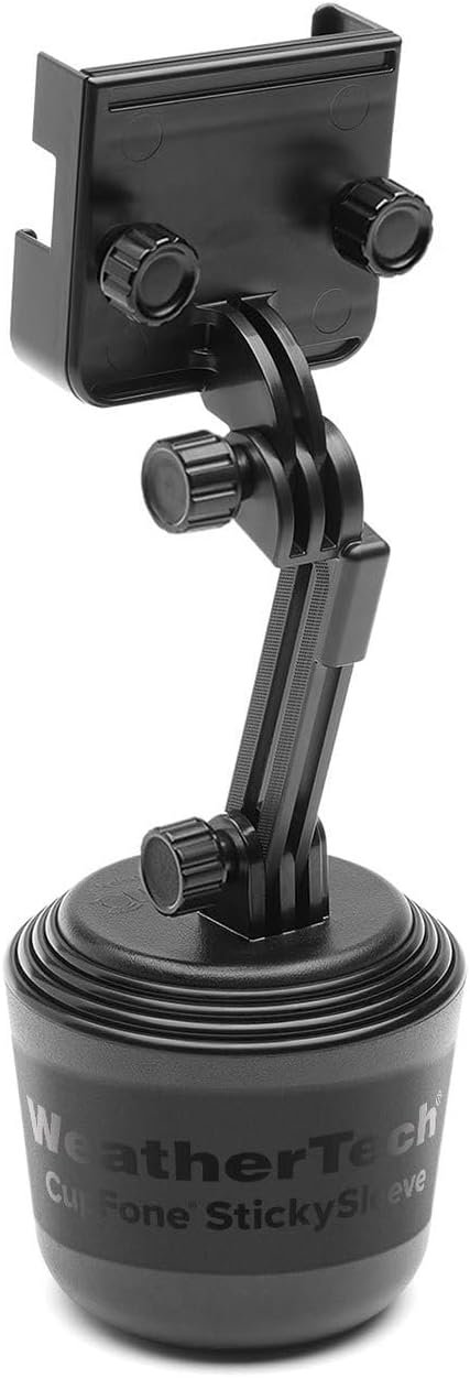 WeatherTech CupFone Two View with Extension – Adjustable, Universal Cup Holder Cell Phone Mount Car & Truck Accessory – Best Design for iPhone & Smartphone Charging – Black Plastic Knobs WeatherTech CupFone Two View with Extension – Adjustable, Universal Cup Holder Cell Phone Mount Car & Truck Accessory – Best Design for iPhone & Smartphone Charging – Black Plastic Knobs