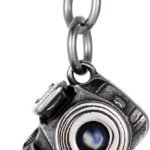 Vintage Stainless Steel Camera Pendant (No Filming Function) Necklace with I Love U Image, 24 inches Chain, Mens Womens, Unique Gift for Photographer
