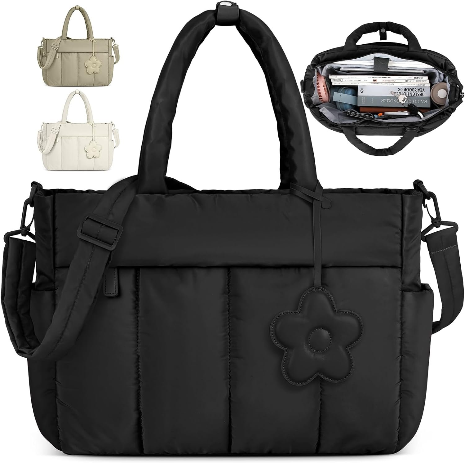 RAINSMORE Laptop Tote Bag for Women 15.6 Inch Lightweight Puffer Work Tote Bag Quilted Travel Bags with Shoulder Strap Large Computer Briefcase Teacher Nurse Bag for Casual Office Travel RAINSMORE Laptop Tote Bag for Women 15.6 Inch Lightweight Puffer Work Tote Bag Quilted Travel Bags with Shoulder Strap Large Computer Briefcase Teacher Nurse Bag for Casual Office Travel