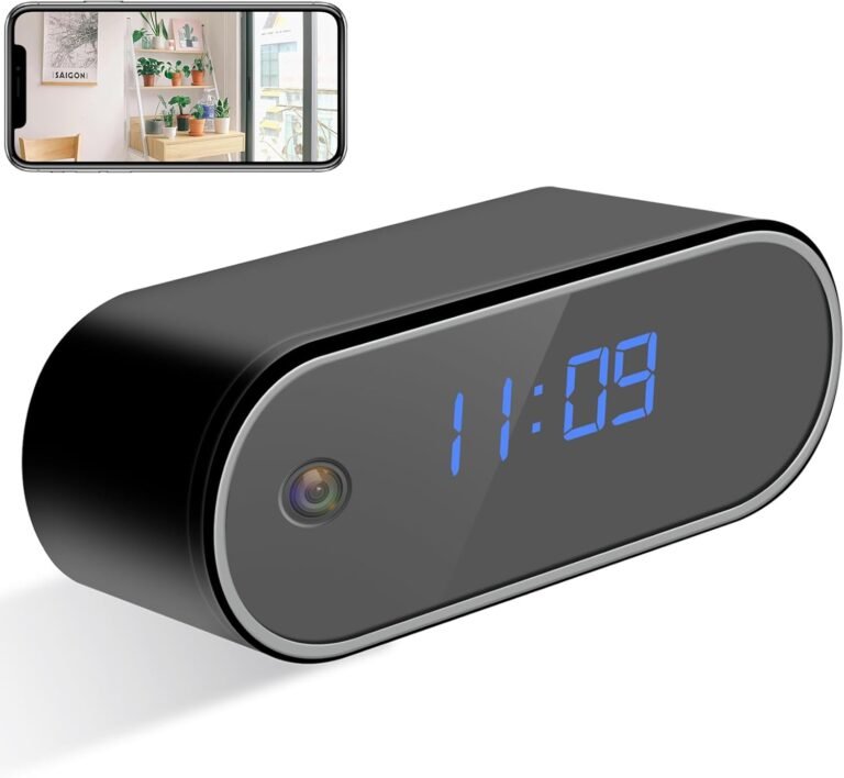 Clock Camera HD 1080P WiFi Nanny Cam Wireless Camera Night Vision& Motion Detertor for Home Indoor Security