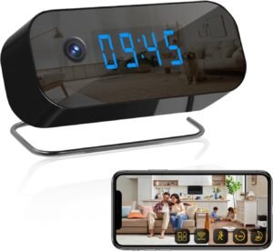 Hidden Camera Detector WiFi Clock Camera HD 1080P Wireless Nanny Cam with Night Vision Motion Detection Alert Push, Video Recorder for Indoor Security