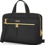 Ferkurn Laptop Bag Case 17 17.3 Inch Women Men Computer Bag Compatible with HP Envy Pavilion Omen/LG Gram/MSI/Dell XPS/Thinkpad/TUF Vivobook/Acer, Shoulder Strap Messenger Briefcase, Black