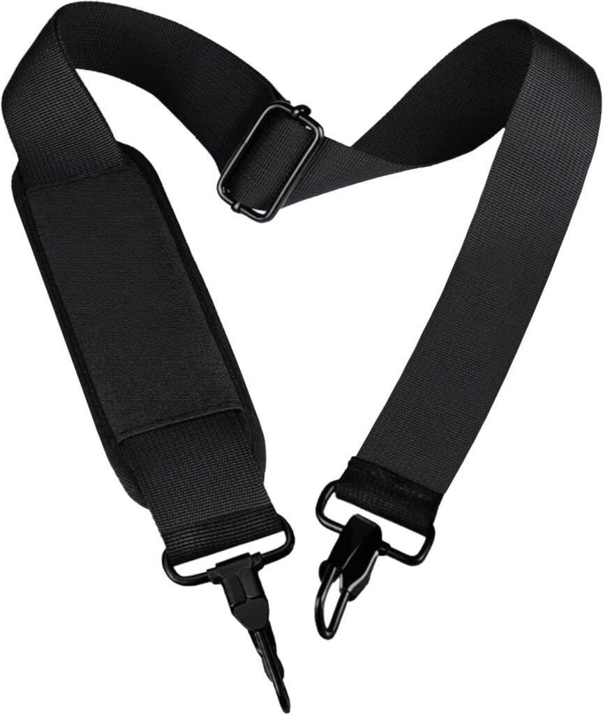 Universal Replacement Laptop Shoulder Strap, Durable 55″ Adjustable Comfortable Belt with Metal Hooks for Briefcase, Computer Messenger Bag, Laptop Case Luggage/Duffel/Camera, (Black)