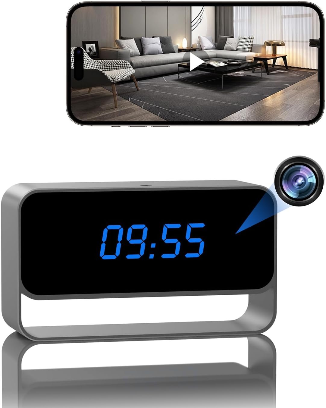Clock Camera – Full HD 1080P WiFi Camera – Mini Wireless Nanny Cam with Night Vision – Indoor Home Security Surveillance Clock Camera – Full HD 1080P WiFi Camera – Mini Wireless Nanny Cam with Night Vision – Indoor Home Security Surveillance