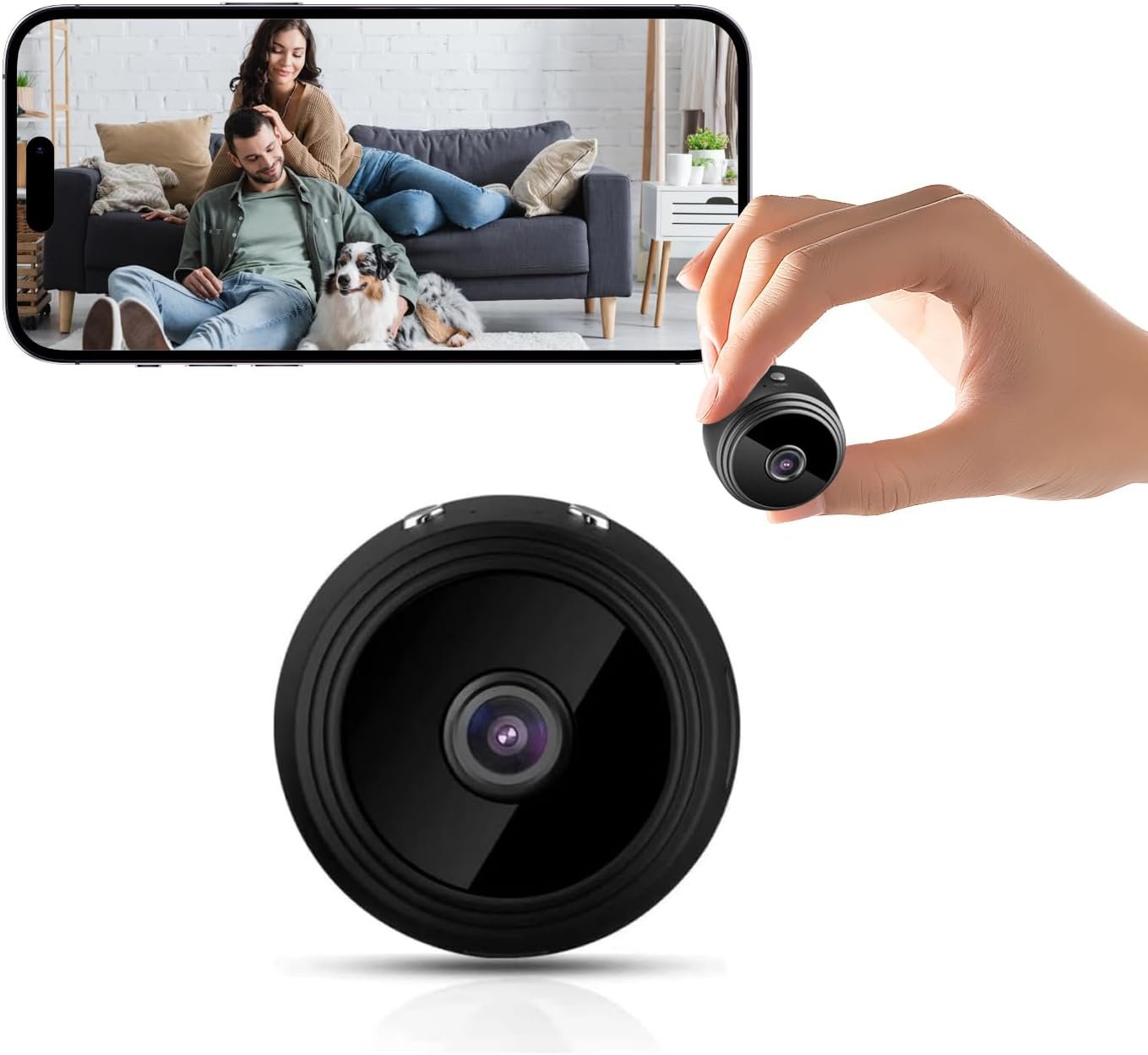 2025 Upgraded Small Hidden Spy Camera Wireless Indoor – WiFi Small Cameras Hidden Wireless – 1080P HD Home Security Camera – Nanny Camera for Pet, Baby – Motion Detection, Night Vision (Black) 2025 Upgraded Small Hidden Spy Camera Wireless Indoor – WiFi Small Cameras Hidden Wireless – 1080P HD Home Security Camera – Nanny Camera for Pet, Baby – Motion Detection, Night Vision (Black)