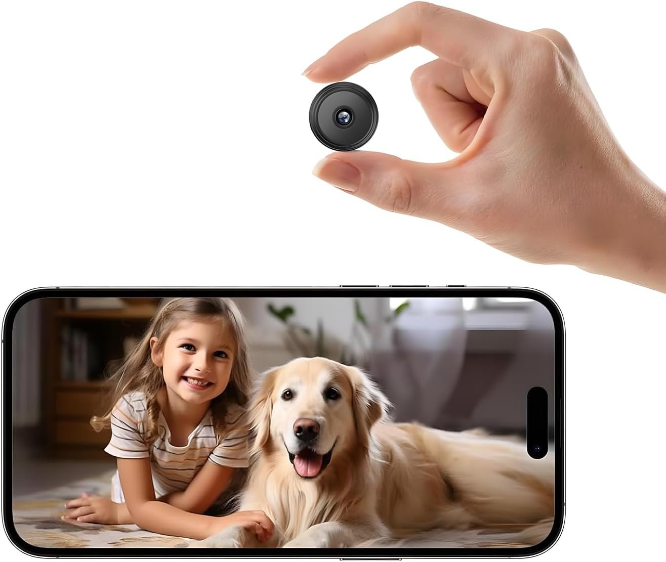 Spy Camera Hidden Cameras,Micro Camera Spy Wireless,Mini Cameras,Small Nanny Cam,Quick Setup in 5 Mins,APP Control with Motion Detection and Night Vision