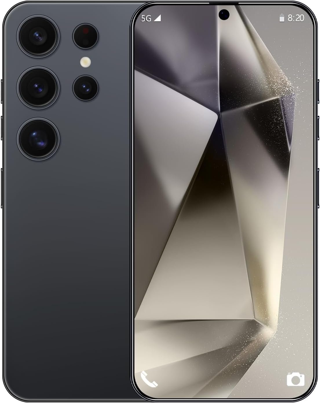 Unlocked Phone S24 Ultra Android Phone 8-core 8GB+256GB Cell Phone 7 inch HD Screen Mobile Phone 108MP+48MP Camera 6800 mAh Extra Large Battery 5G Dual SIM (Titanium Blue)