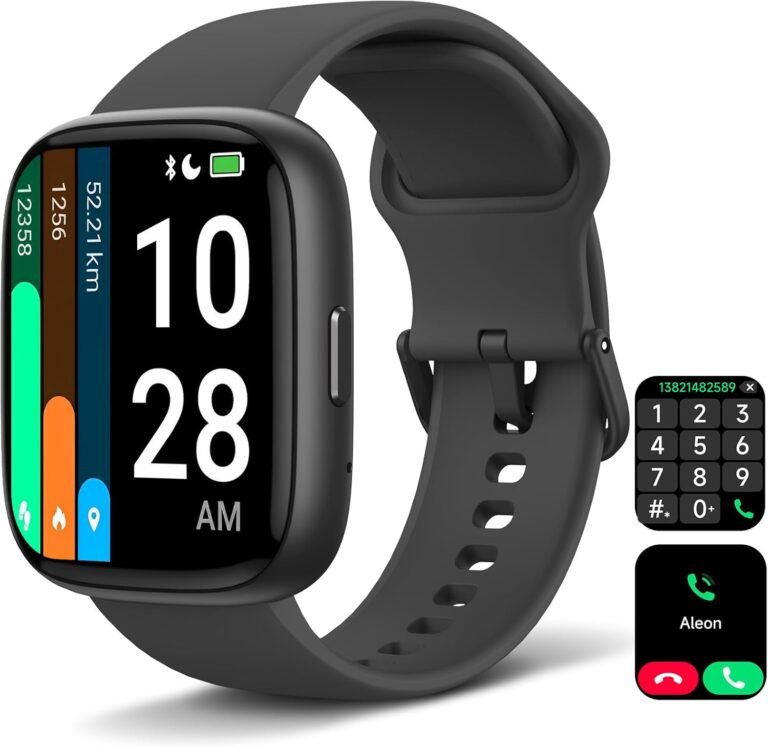 Smart Watch for Men Women, Alexa Built-in Smartwatch(Answer/Make Calls), 1.8″ HD Fitness Tracker, IP68 Waterproof 100+ Sport Mode Activity Tracker, Heart Rate Sleep Monitor, iOS Android Compatible