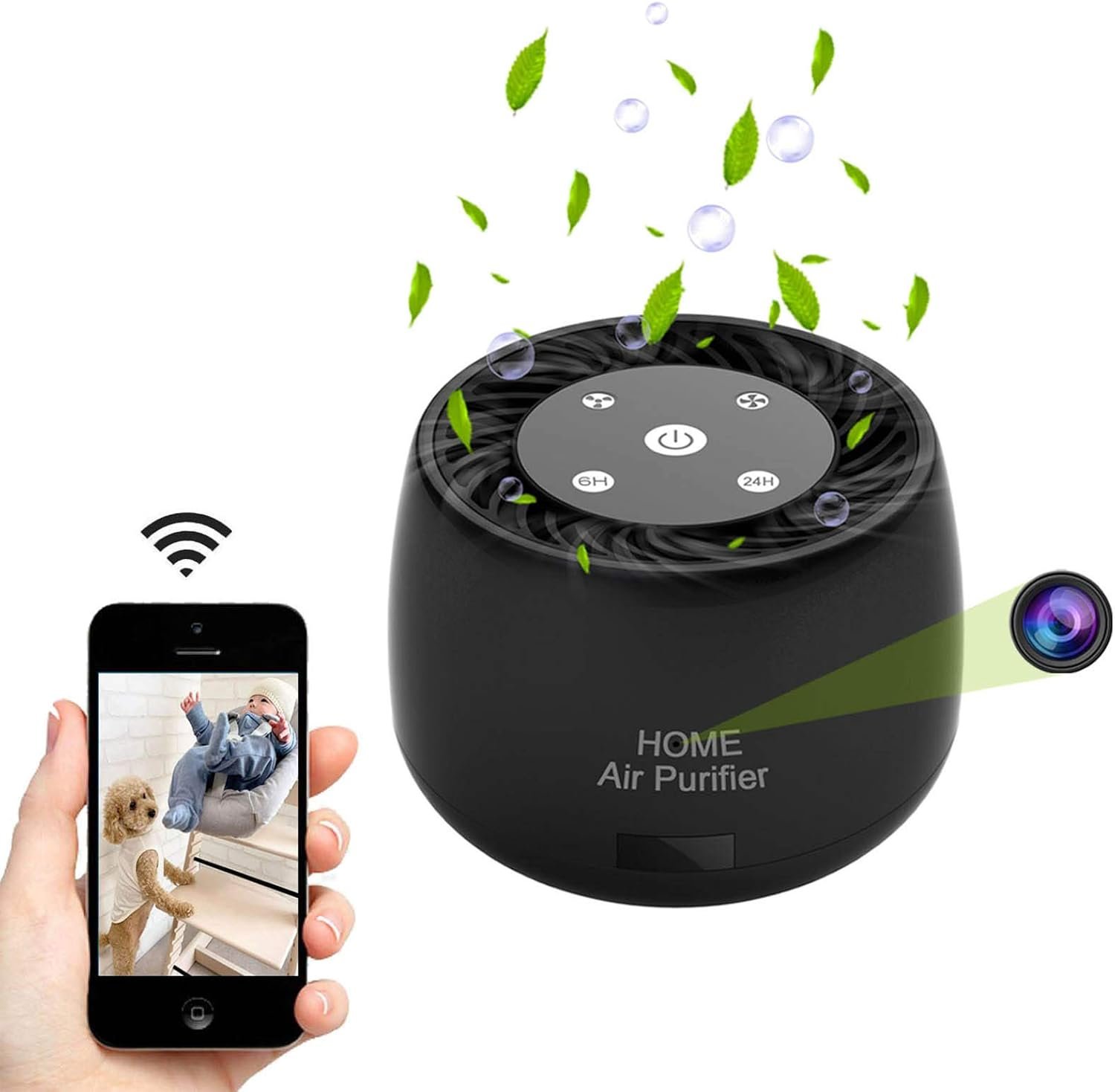 Wireless-WiFi-Hidden-Spy-Camera, Pragovle 1080P Full HD with Night Vision and Motion Detection Alarm, Real-time Monitoring and Recording for Home/Office, Works with iOS&Android