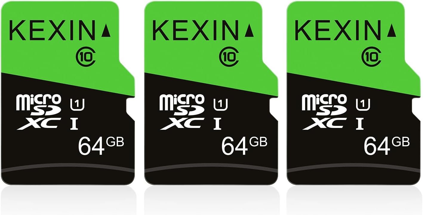 KEXIN 64GB Micro SD Card 3 Pack with SD Adapter microSDXC Memory Card UHS-I C10 U1 Micro SD Card Full HD High Speed TF Card for Tablet Action Camera Dash Cam Drone Game Console, 64 G 3 Pack KEXIN 64GB Micro SD Card 3 Pack with SD Adapter microSDXC Memory Card UHS-I C10 U1 Micro SD Card Full HD High Speed TF Card for Tablet Action Camera Dash Cam Drone Game Console, 64 G 3 Pack