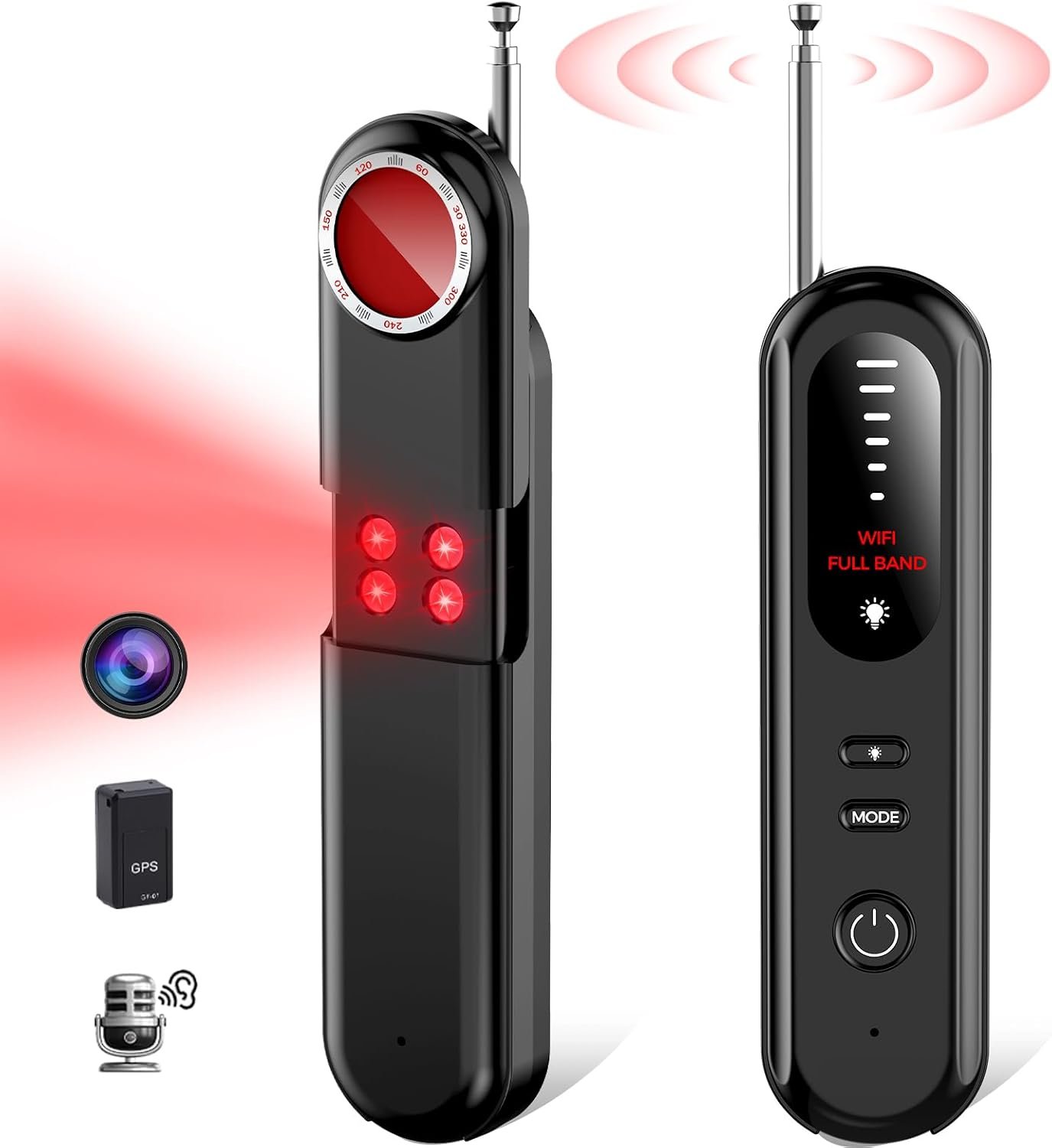 Hidden Camera Detector for Travel,Bug and Spy Camera Detector,GPS Tracker Detector for Car,RF Bug Scanner,Hidden Camera Device Detector for Hotels,Anti-Spy Tracker Finder 5 Sensitivity Levels,3 Modes Hidden Camera Detector for Travel,Bug and Spy Camera Detector,GPS Tracker Detector for Car,RF Bug Scanner,Hidden Camera Device Detector for Hotels,Anti-Spy Tracker Finder 5 Sensitivity Levels,3 Modes