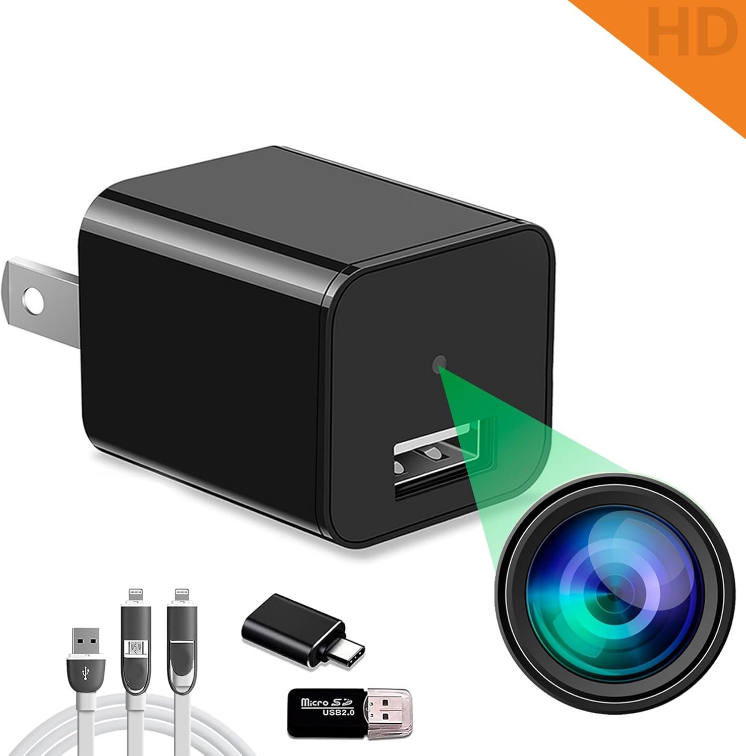 Wall-Powered Pet Camera – HD 1080P, 110° Wide View, No WiFi Needed – Continuous Pet Monitoring, Plug & Use, Easy Data Access via USB, Indoor Security for Dogs & Cats