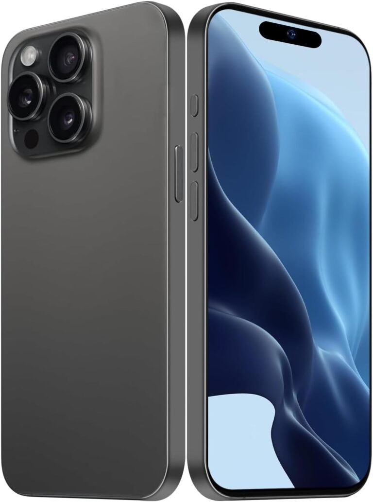 I16 Max Unlock Phone, 2GB+32GB Expandable 256GB, 6.7Inch HD Touch Screen, Tempered Glass Finish, 5600mAh Android 11 Smartphone, Dual SIM, Face Unlock,Black