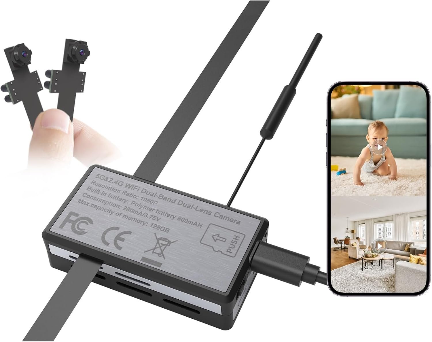 Spy Camera WiFi Mini Hidden Camera 1080P Dual Lens DIY Module Wireless Tiny Nanny Cam – Small Discreet Home Security Indoor Outdoor – 5G and 2.4G Wi-Fi Dual Band Dual Lens Surveillance Cameras Spy Camera WiFi Mini Hidden Camera 1080P Dual Lens DIY Module Wireless Tiny Nanny Cam – Small Discreet Home Security Indoor Outdoor – 5G and 2.4G Wi-Fi Dual Band Dual Lens Surveillance Cameras