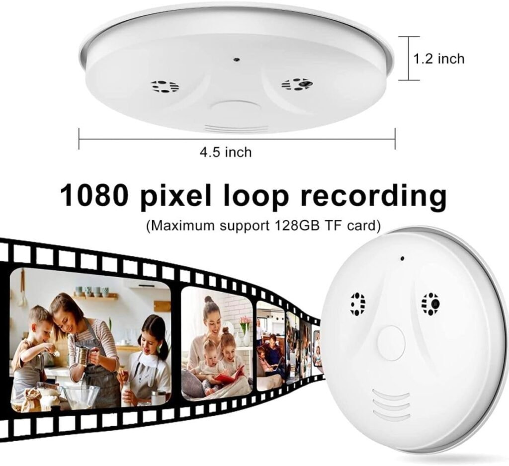 Spy WiFi Video Recorder Real-Time Camera HD 1080P Wireless Small Hidden Nanny Camera with Night Vision and Motion Detection for Home Surveillance Security Cameras