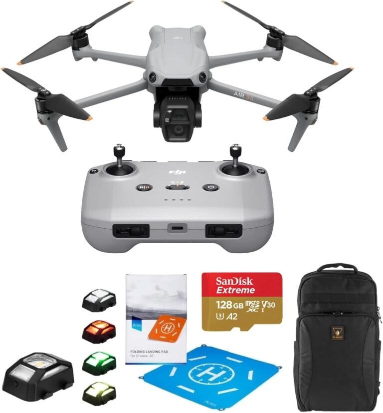 DJI Air 3S (RC-N3), Drone with Camera 4K, Dual-Camera Drone with Wide-Angle Camera, 4K/60fps HDR Video, 45-Min Max Flight Time, 20km Transmission Range + Complete Accessory Bundle