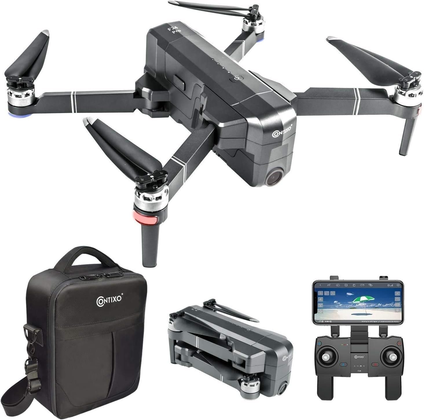 Contixo F24 Pro drones with camera for adults 4K UHD Foldable RC Quadcopter GPS Return Home, FPV Camera Compatible with VR – 30 Minutes Flight Time – Foldable Brushless Motors – With Carrying Case Contixo F24 Pro drones with camera for adults 4K UHD Foldable RC Quadcopter GPS Return Home, FPV Camera Compatible with VR – 30 Minutes Flight Time – Foldable Brushless Motors – With Carrying Case