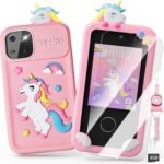Kids Smart Phone Toys for Girls,Unicorn Gift Toys for Girls Ages 3-9 Christmas Birthday Gifts Mini Smart Phone Toys With 2.8″ Touchscreen 16 Learning Games Dual Camera Music Player, 8G SD Card