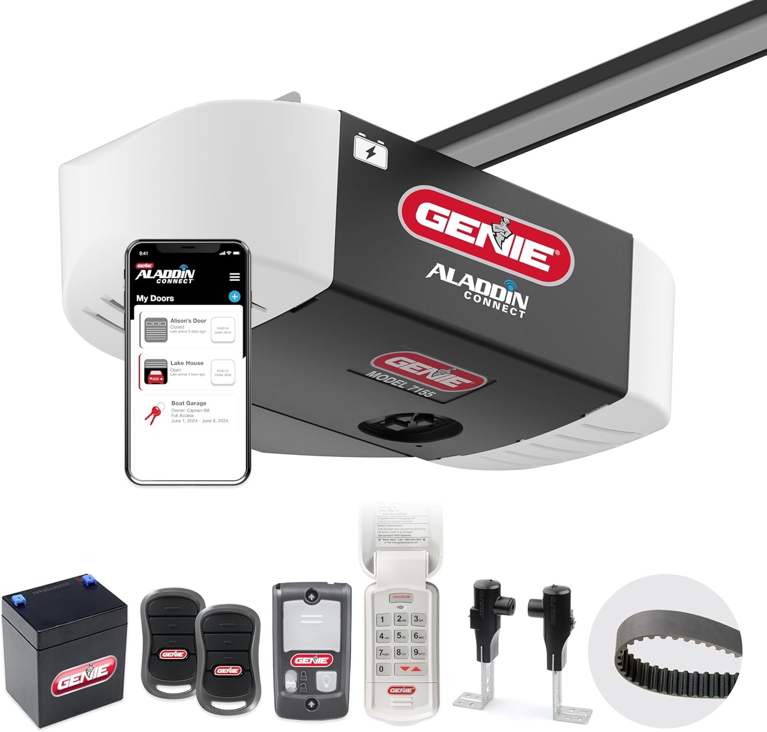 Genie StealthDrive 7155 Connect Smartphone-Controlled Belt Drive Garage Door Opener – 1 Each Genie StealthDrive 7155 Connect Smartphone-Controlled Belt Drive Garage Door Opener – 1 Each