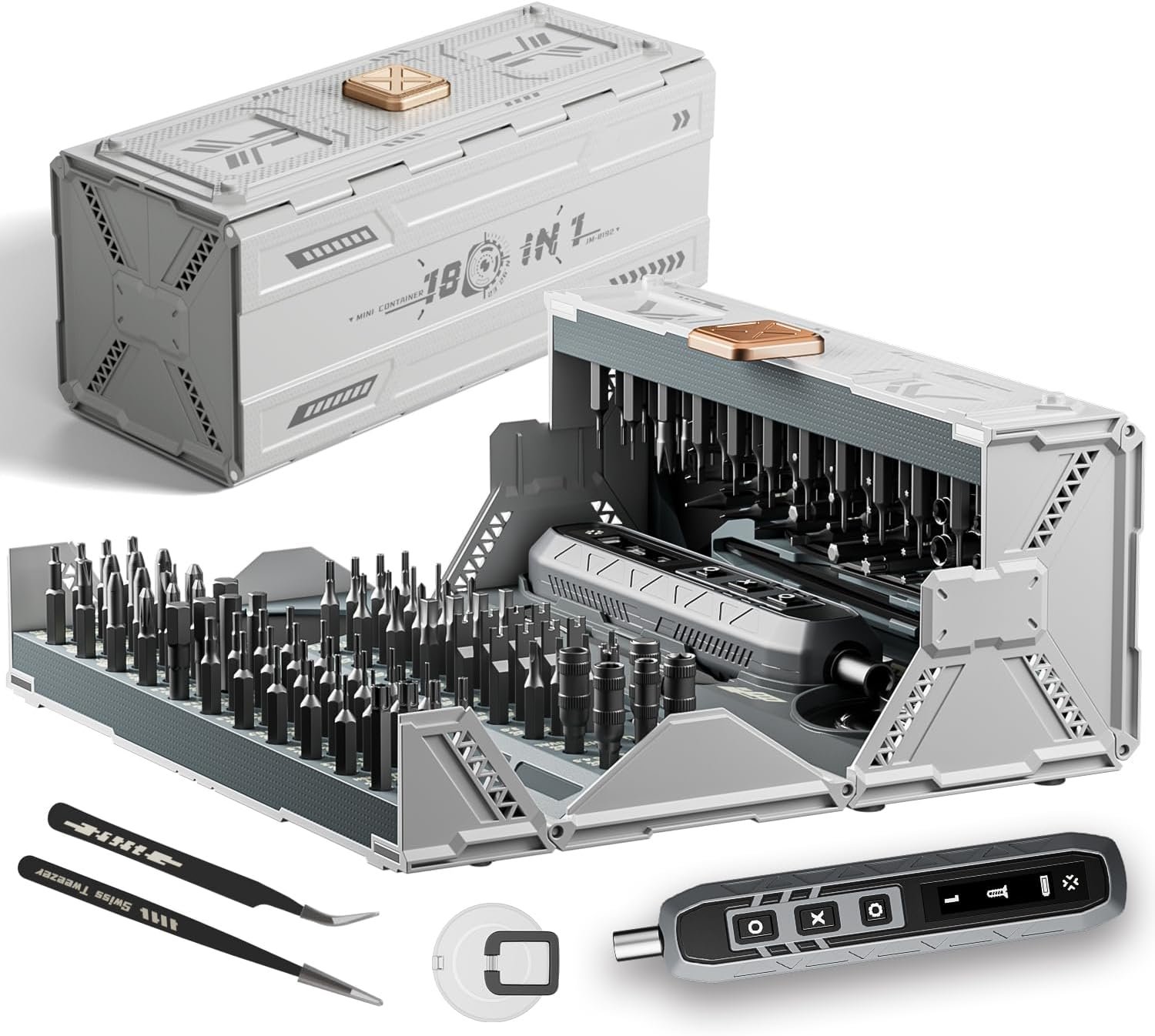 180 in 1 Electric Screwdriver Set, Power Screwdriver, Precision Screwdriver Set, 3 Torque Modes with 162 Magnetic Precision Bits, Screwdriver it for Phone Camera Computer Watch Laptop Drones 180 in 1 Electric Screwdriver Set, Power Screwdriver, Precision Screwdriver Set, 3 Torque Modes with 162 Magnetic Precision Bits, Screwdriver it for Phone Camera Computer Watch Laptop Drones