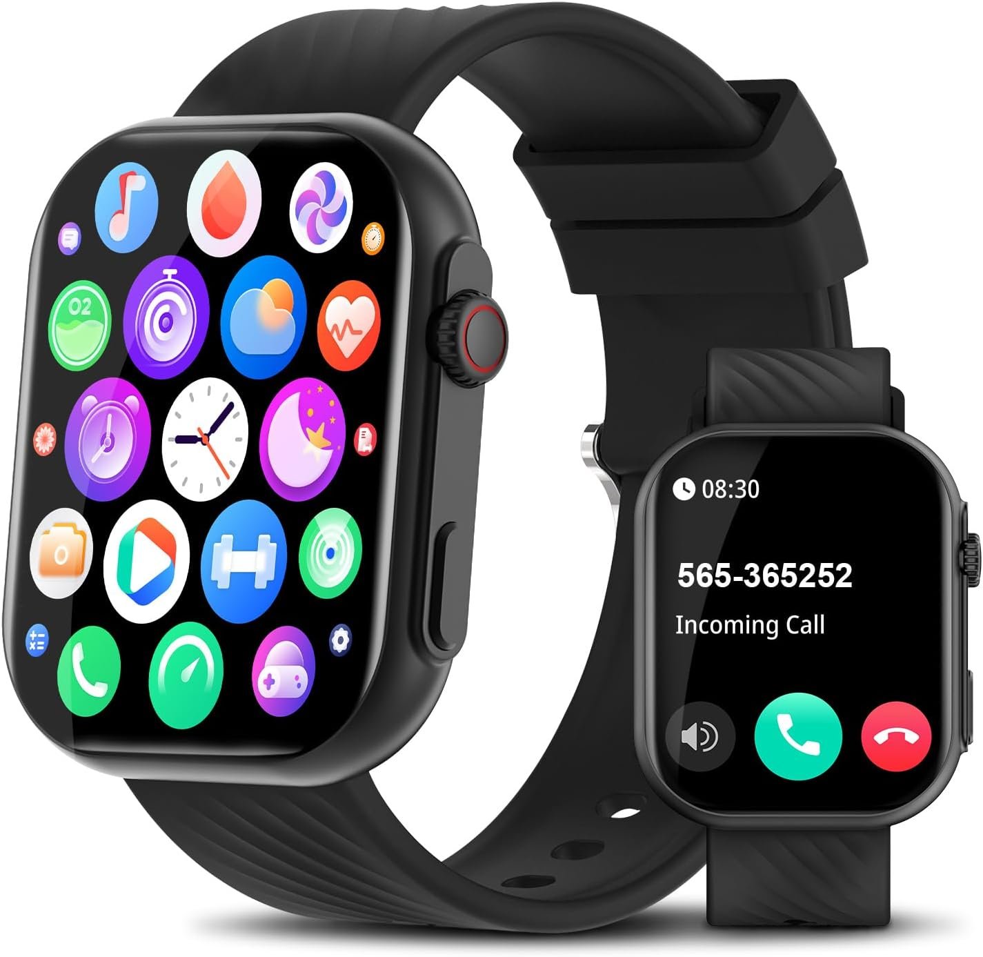 Smart Watch for Men Women (Answer/Make Calls), 2.0″ Fitness Tracker with 100+ Sport Modes, Heart Rate/Sleep Monitor, Pedometer, SpO2, IP68 Waterproof Smart Watch for Android iOS Phones