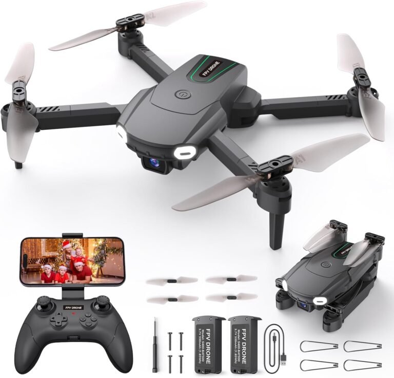 Mini Drone with Camera for Kids Beginners – Remote Control Helicopter Toys Gifts for Boys Girls, 1080P HD FPV RC Drones Support 2 Batteries, One Key Start/land, Gesture Selfie for Entertainment, Black