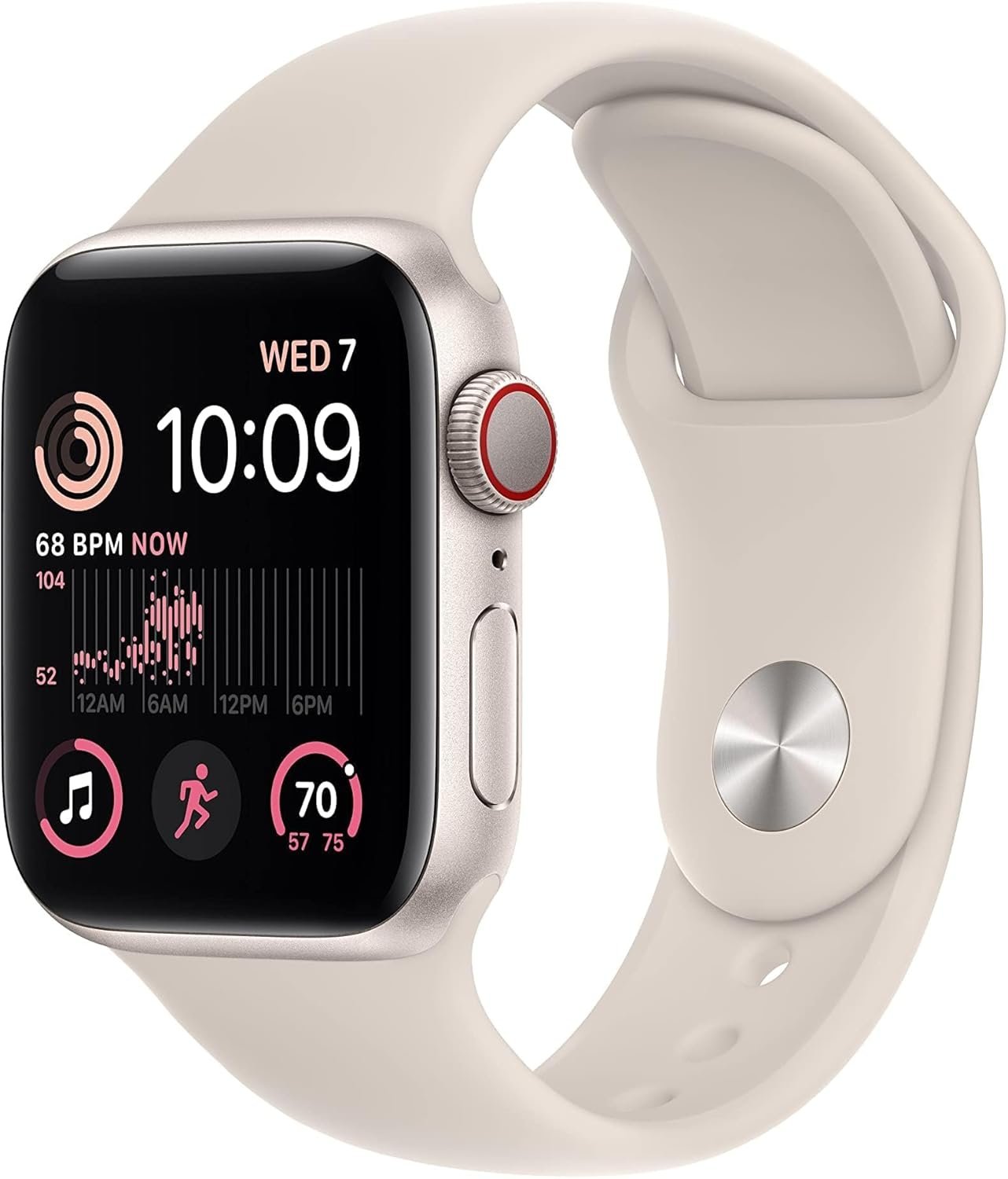 Apple Watch SE (2nd Gen) (GPS + Cellular, 40mm) – Starlight Aluminum Case with Starlight Sport Band, M/L (Renewed) Apple Watch SE (2nd Gen) (GPS + Cellular, 40mm) – Starlight Aluminum Case with Starlight Sport Band, M/L (Renewed)
