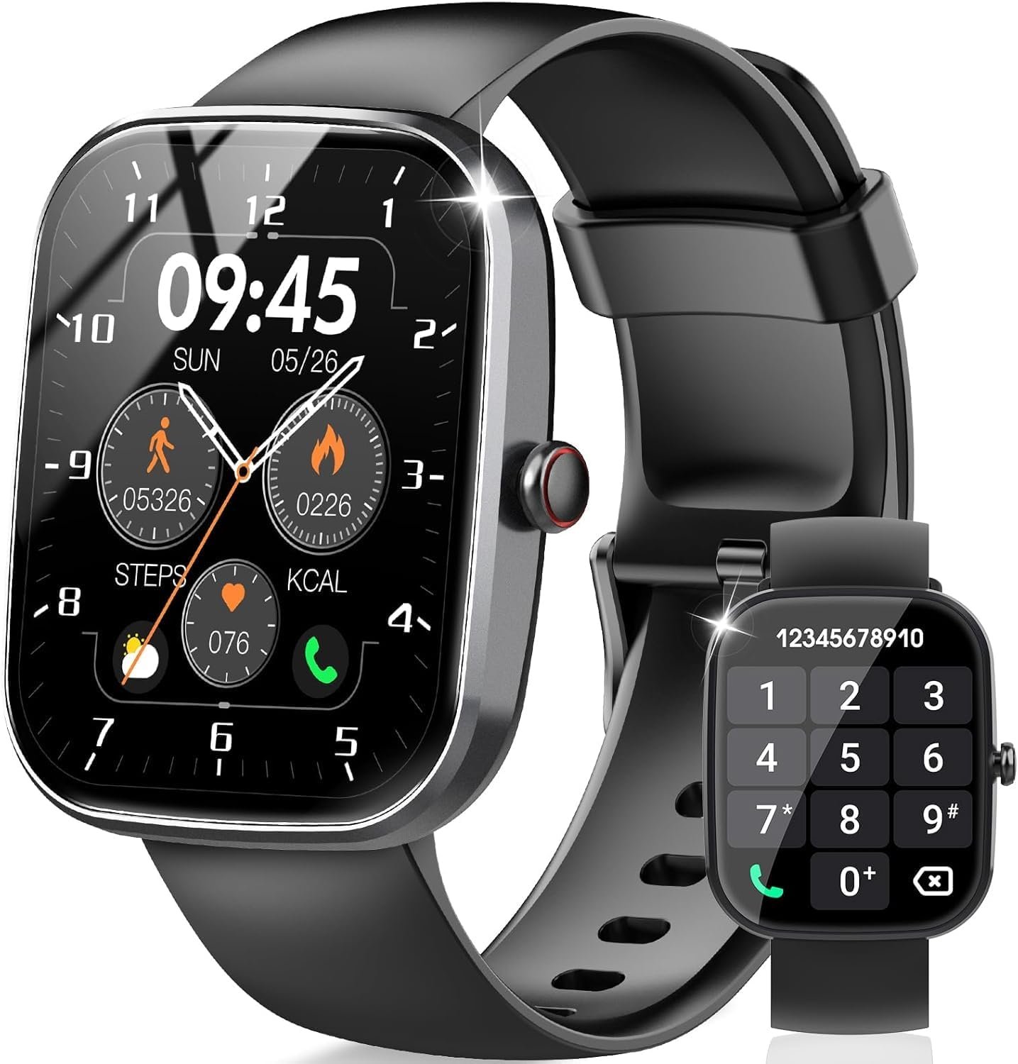 Smart Watch for Men Women Answer/Make Call, 1.91″ Touch Smartwatch Heart Rate/Sleep/Steps Monitor, 110+ Sports Fitness Watch, IP68 Waterproof Activity Tracker Watch for Android iOS, Black