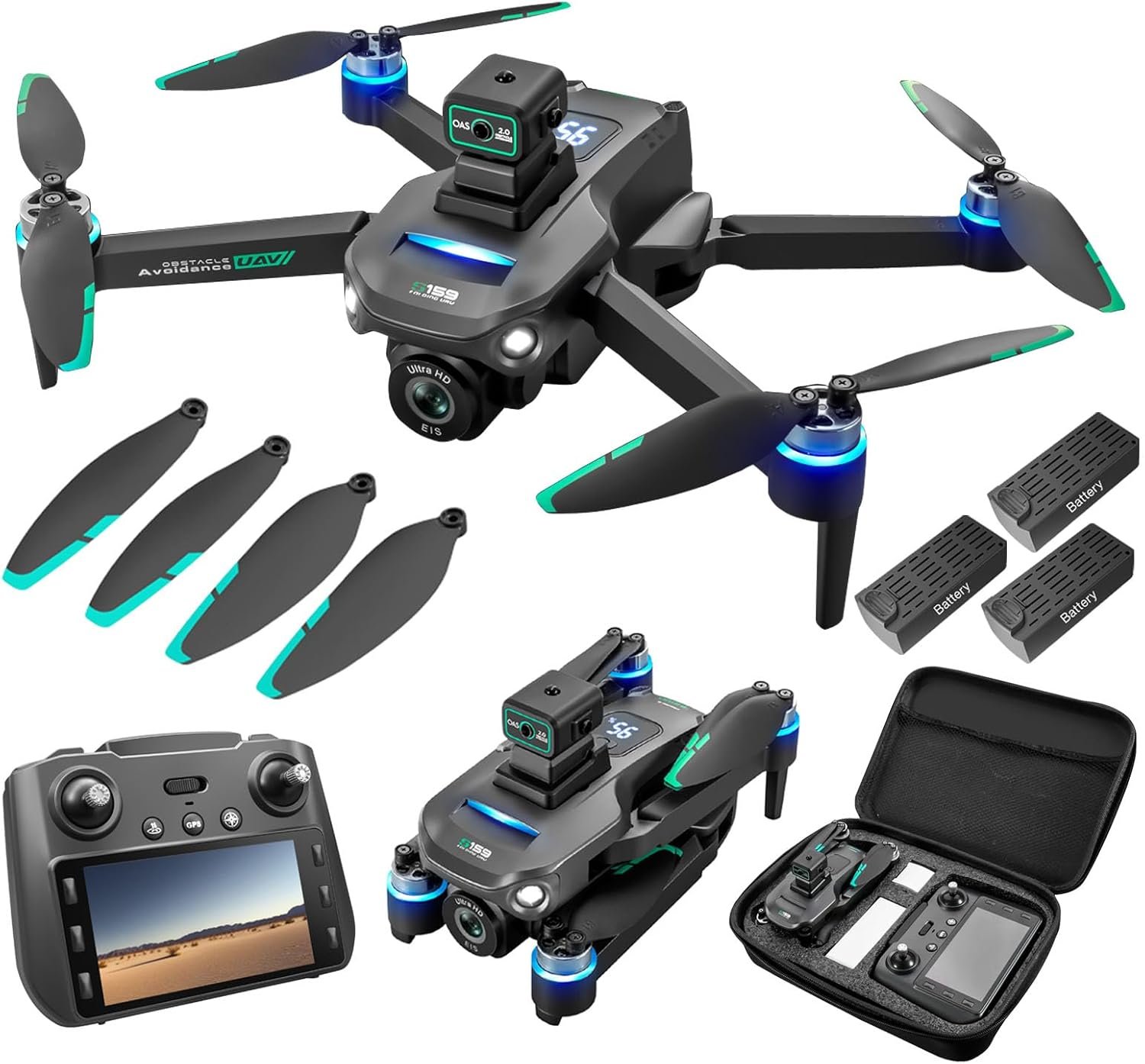 Drones with Camera for Adults 4K, GPS UHD Drone, 5G Remote Controller with Screen, One Key Return, Dual Camere, 3rd Gear Speed, Optical Flow Mode and Obstacle Avoidance, Drone for Beginners (Black) Drones with Camera for Adults 4K, GPS UHD Drone, 5G Remote Controller with Screen, One Key Return, Dual Camere, 3rd Gear Speed, Optical Flow Mode and Obstacle Avoidance, Drone for Beginners (Black)