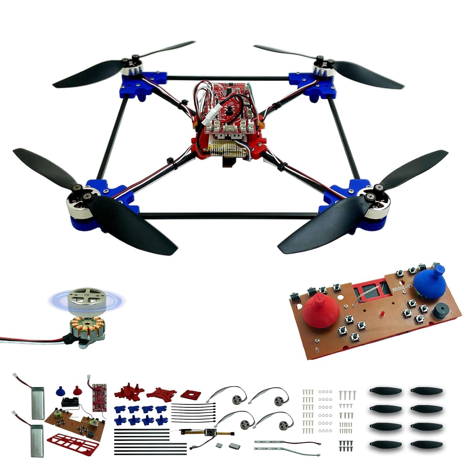 Quadrotor Drone DIY Kit: A Unique STEM Project with Brushless Motor, Optical Flow Hovering, One-Click Takeoff and Landing, and 360° Flip for DIY Enthusiasts to Learn Drone Basics Quadrotor Drone DIY Kit: A Unique STEM Project with Brushless Motor, Optical Flow Hovering, One-Click Takeoff and Landing, and 360° Flip for DIY Enthusiasts to Learn Drone Basics