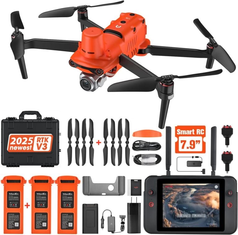 Autel Robotics EVO II PRO RTK V3, Real-time Centimeter-Level Positioning, Remote ID, S-ony 1” 6K/30fps HDR Camera, GNSS Base Station & PPK Support, 38 Minutes, 15KM Transmission, for Mapping/Photogrammetry/Urban Planning/Searching