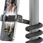Uogw Phone Holder for Treadmill,Stroller,Bike,Golf Cart,Shopping Cart,20inch Gooseneck Long Arm Phone Mount,Adjustable and Portable Flexible Phone Holder,Compatible with 3.5~7.5″ iPhone/Smartphone