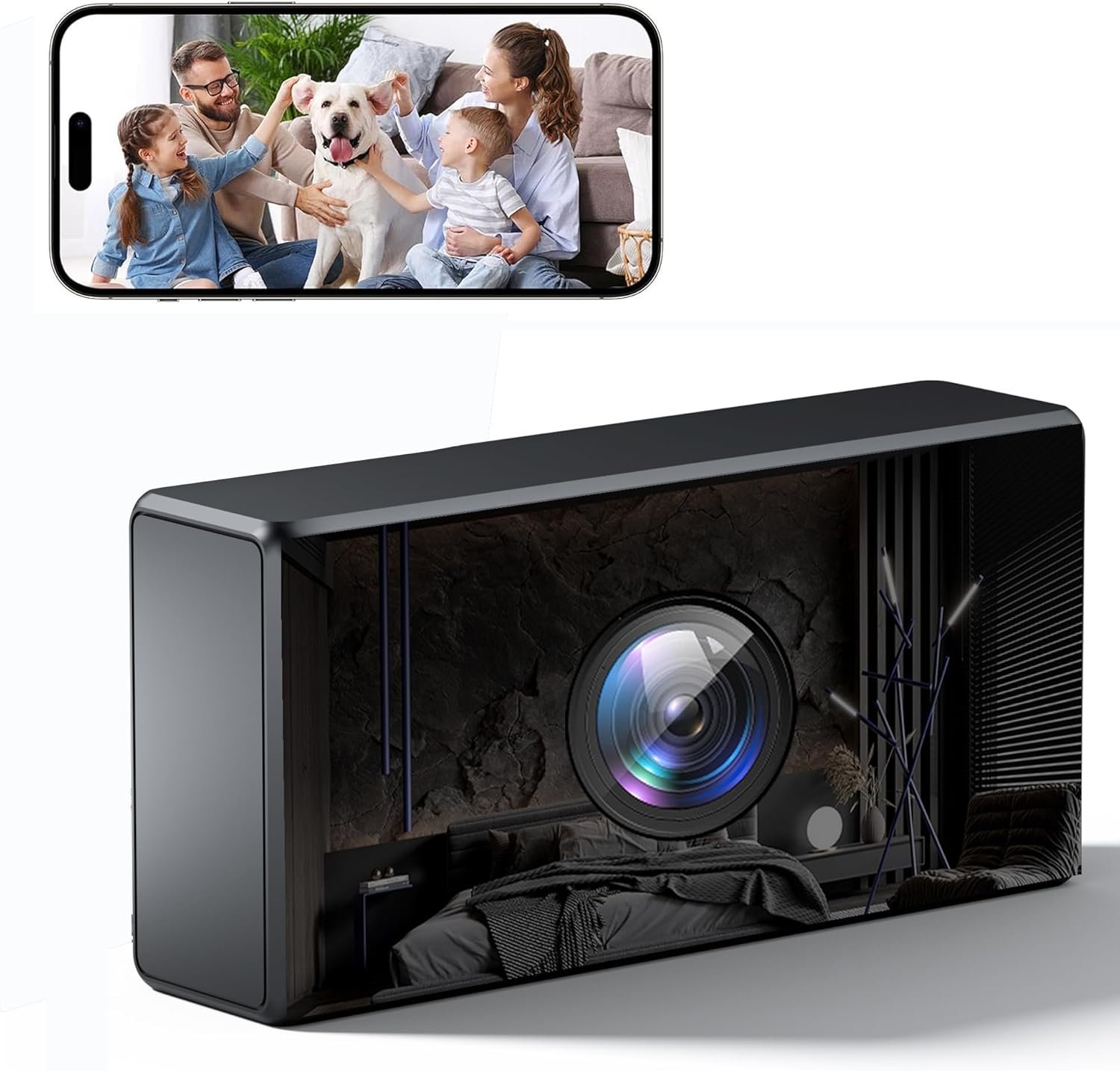 glaury 4K WiFi Security Camera Clock with Night Vision, Body Camera Nanny Cam, AI Motion Detection