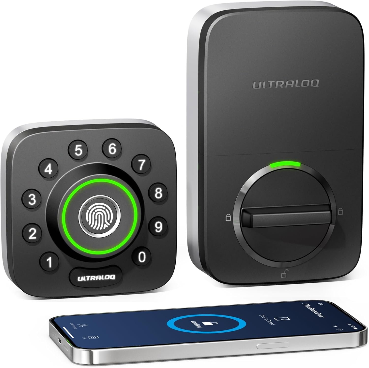 ULTRALOQ U-Bolt Pro Smart Lock, Keyless Entry Door Lock via Bluetooth, Smartphone, Fingerprint ID, Anti-peep Keypad, Auto Unlock, Smart Lock for Front Door, Smart Deadbolt Lock, IP65 Waterproof ULTRALOQ U-Bolt Pro Smart Lock, Keyless Entry Door Lock via Bluetooth, Smartphone, Fingerprint ID, Anti-peep Keypad, Auto Unlock, Smart Lock for Front Door, Smart Deadbolt Lock, IP65 Waterproof