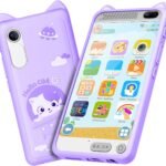 Kids Toy Smartphone, 3.97″ Touchscreen HD Dual Camera Kids Toys Phone with Music Player, 2000mA Toddler Toy Learning Phone with Games, Front Camera, Pretend Play Smartphone（Purple）