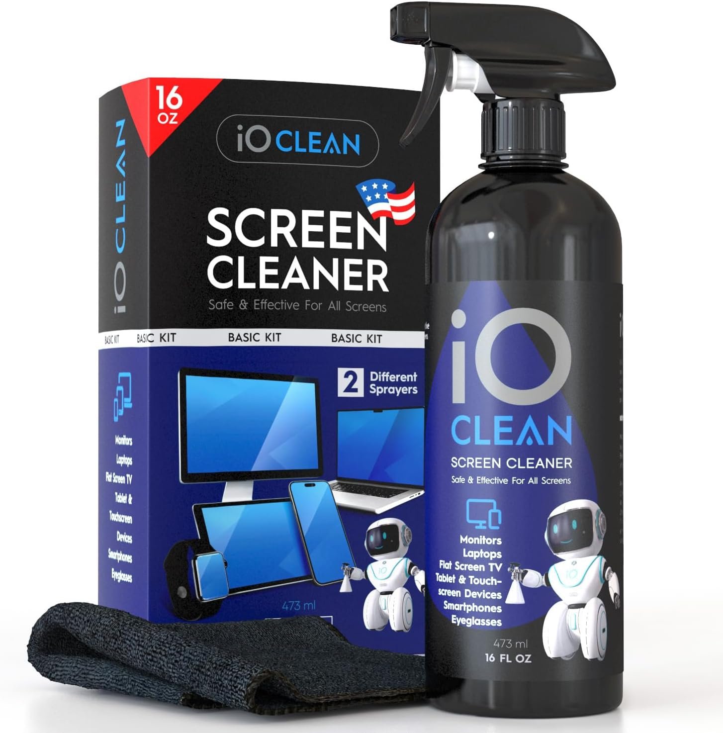 Screen Cleaner Spray (16oz – 473ml) – Best Large Cleaning Kit for LCD LED OLED TV, Smartphone, iPad, Laptop, Touchscreen, Computer Monitor, Electronic Devices, Microfiber Cloth Wipes and 2 Nozzles Screen Cleaner Spray (16oz – 473ml) – Best Large Cleaning Kit for LCD LED OLED TV, Smartphone, iPad, Laptop, Touchscreen, Computer Monitor, Electronic Devices, Microfiber Cloth Wipes and 2 Nozzles
