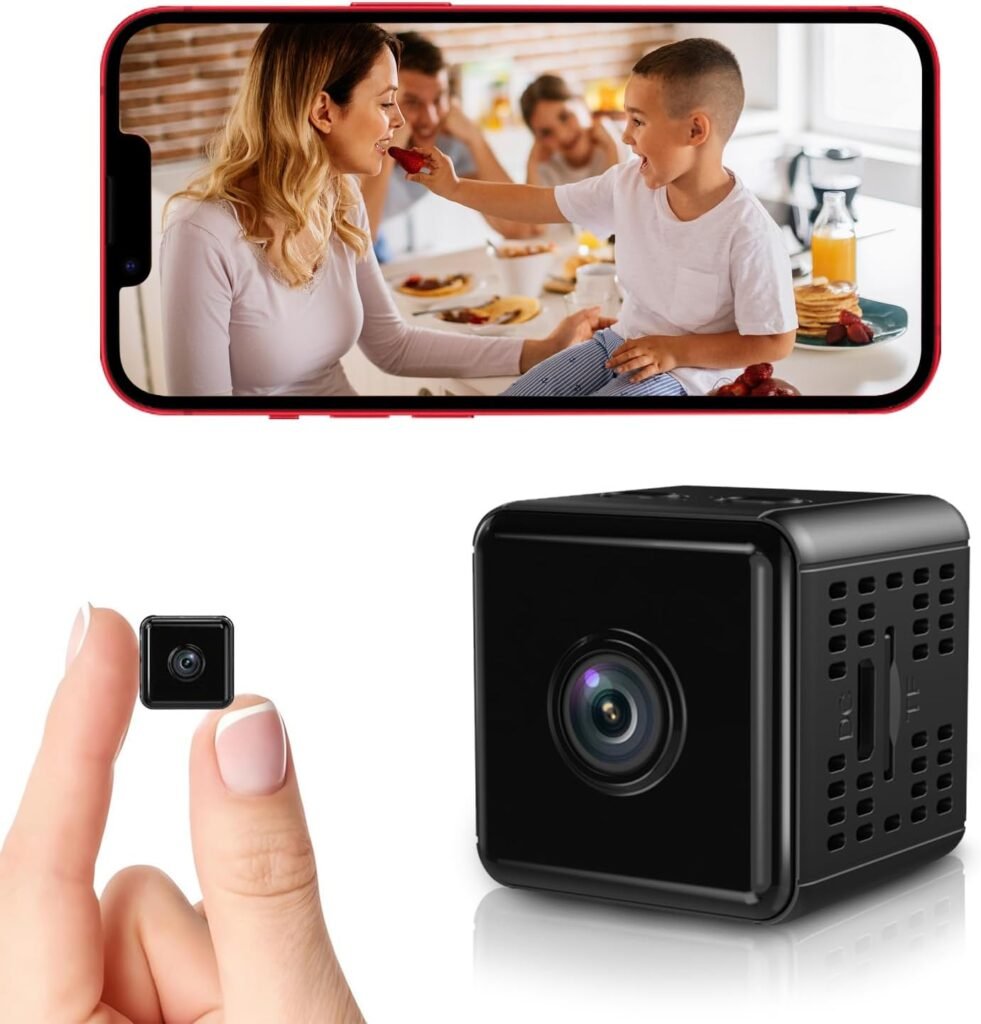 Hidden Camera Spy Camera, 1080P HD WiFi Camera – Mini Nanny Cam with Night Vision & Motion Detection – Indoor/Outdoor Wireless Security Cameras for Home, Car, Baby & Pet Monitoring