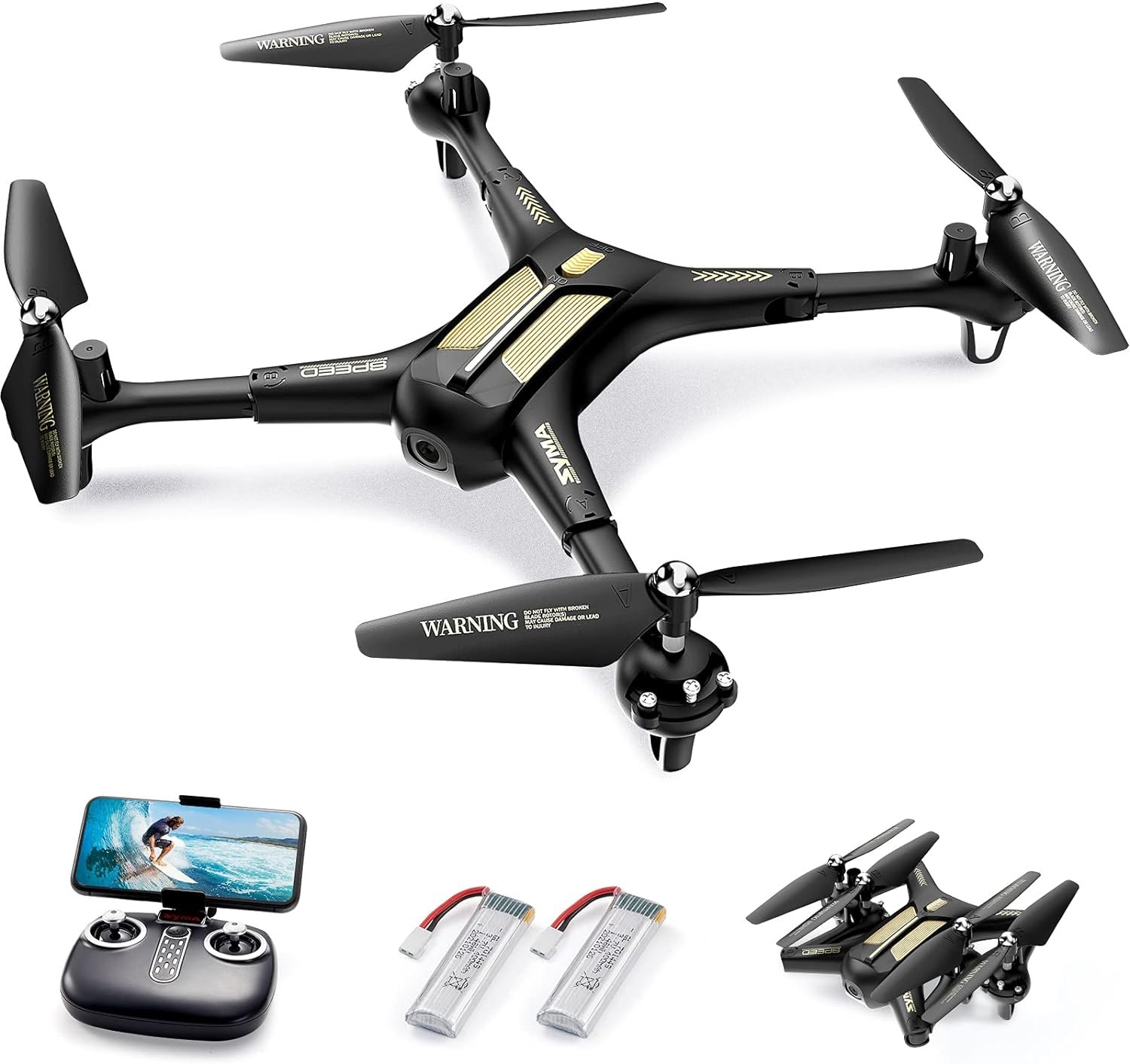 Drone with Camera, SYMA X600W Foldable 1080P FPV Camera Drones for Adults Kids Remote Control Quadcopter Gift Toys for Boys Girls with Altitude Hold, Headless Mode, One Key Start, 3D Flips 2 Batteries Drone with Camera, SYMA X600W Foldable 1080P FPV Camera Drones for Adults Kids Remote Control Quadcopter Gift Toys for Boys Girls with Altitude Hold, Headless Mode, One Key Start, 3D Flips 2 Batteries
