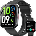 Smart Watches for Men Women Answer/Make Call, 1.85″ Fitness Watch with 120+ Sports Modes, Heart Rate/Blood Oxygen/Activity Tracker, Pedometer, IP68 Smartwatch for iOS Android Samsung (Black, 1.85”)
