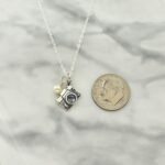 Camera Charm Silver Pendant Necklace for Women Accented with a Crystal Pearl .925 Sterling Silver, Gift for Photographer, Photographer Gifts, 18-inch Chain